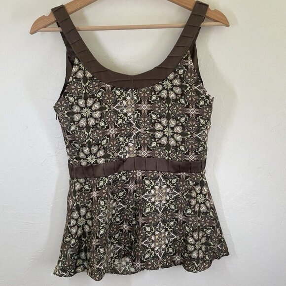 Y2K Silk Top Tank Babydoll FairyGunge Goblincore XS Green Laundry Shelli Segal - Picture 2 of 8